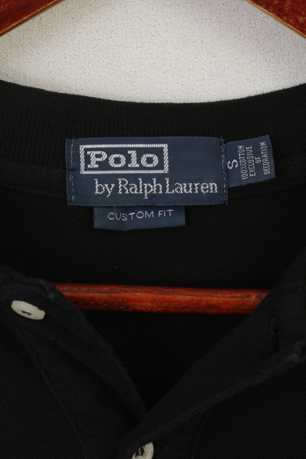 Polo di Ralph Lauren Polo da uomo S Polo in cotone nero vestibilità personalizzata Big Ponny Top casual