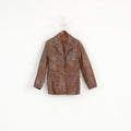SIS by Sisters Femme L (M) Veste Marron Cuir Vintage Blazer Simple Boutonnage