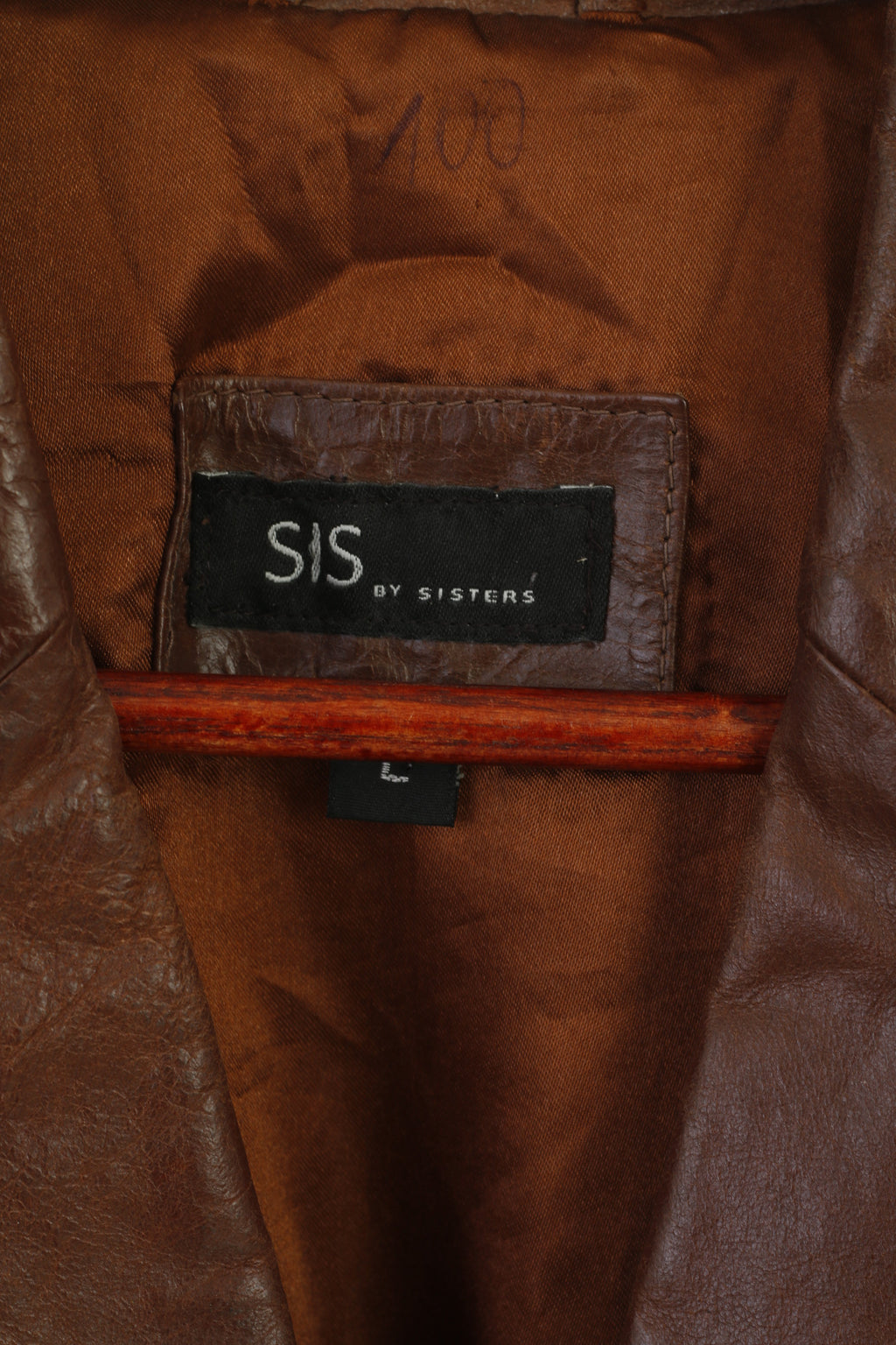 SIS by Sisters Femme L (M) Veste Marron Cuir Vintage Blazer Simple Boutonnage