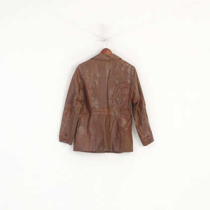 SIS by Sisters Women L (M)  Jacket Brown Leather Vintage Single Breasted Blazer