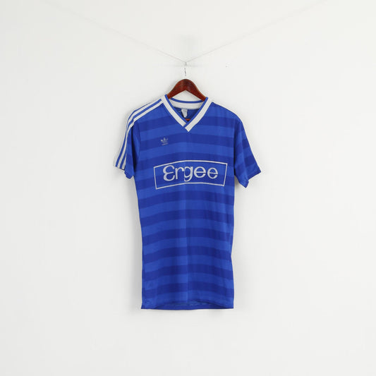 Adidas Homme L (M) Chemise Bleu Ergee #15 vintage Made in West Germany Jersey Top