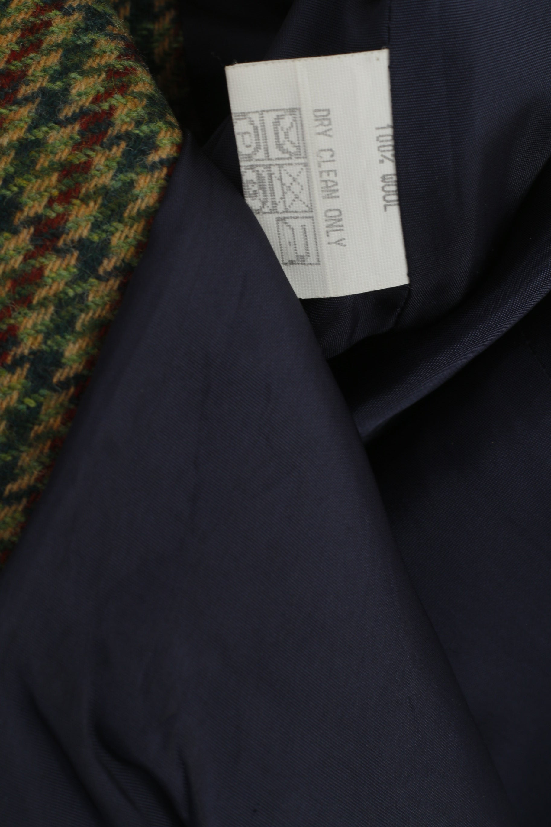 A Feeling Of Joy Women 40 M Blazer Green Houndstooth Vintage Single Breasted Jacket