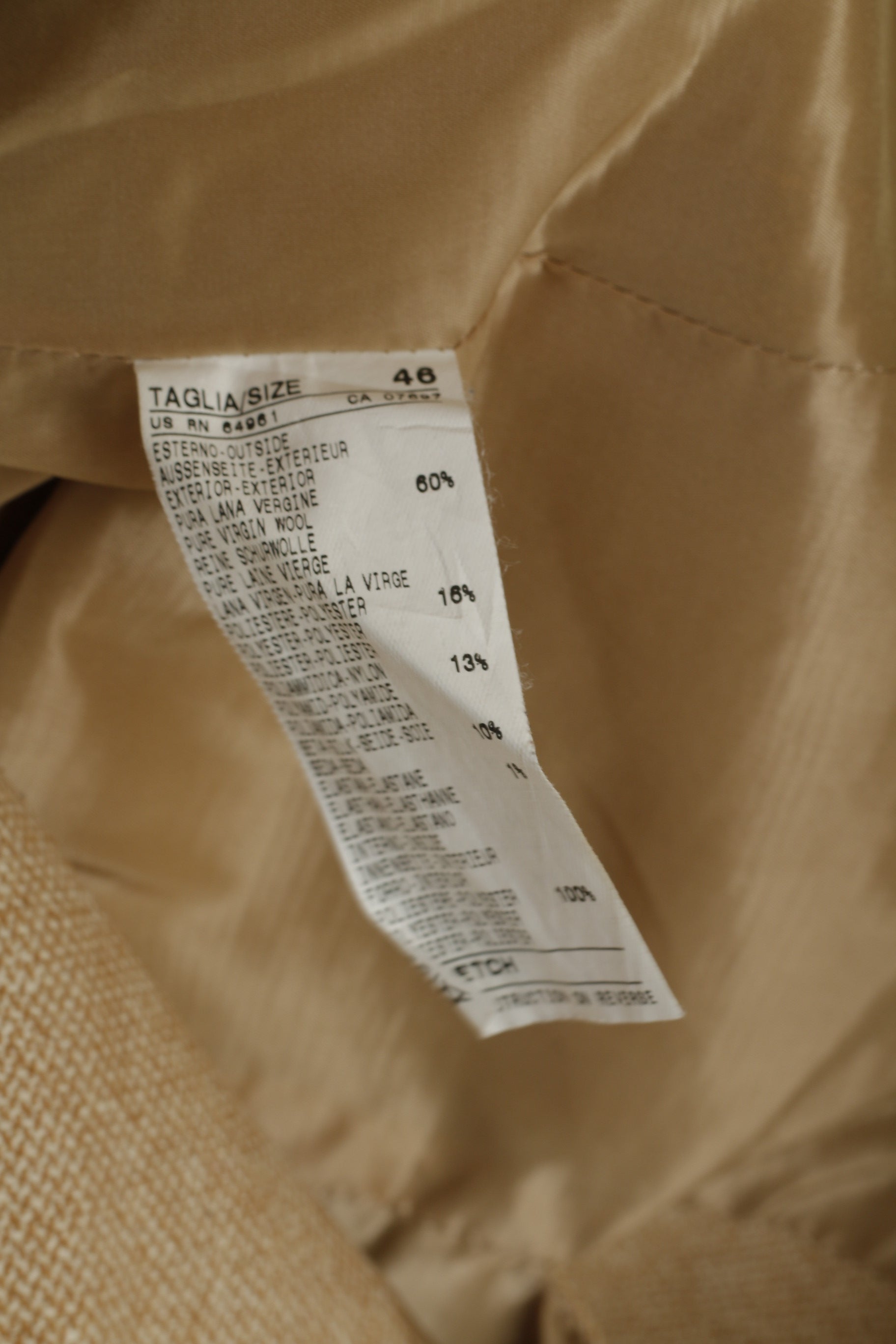 United Colors Of Benetton Donna 46 M Blazer Giacca monopetto in lana beige