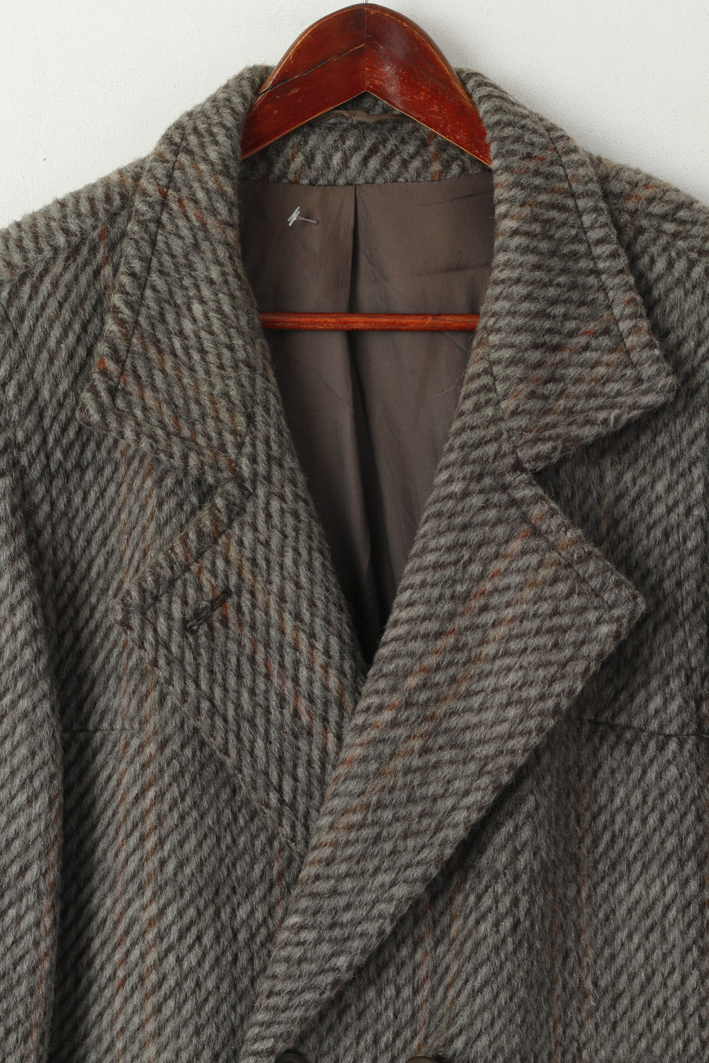 Petite Mademoiselle Women XL Jacket Taupe Wool Double Breasted Oversize Blazer