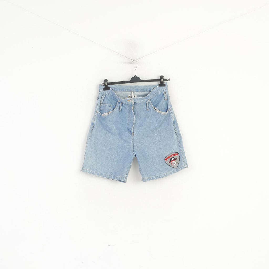 XEX New Style Women XL Denim Shorts Blue Vintage Jeans Cotton Pirates