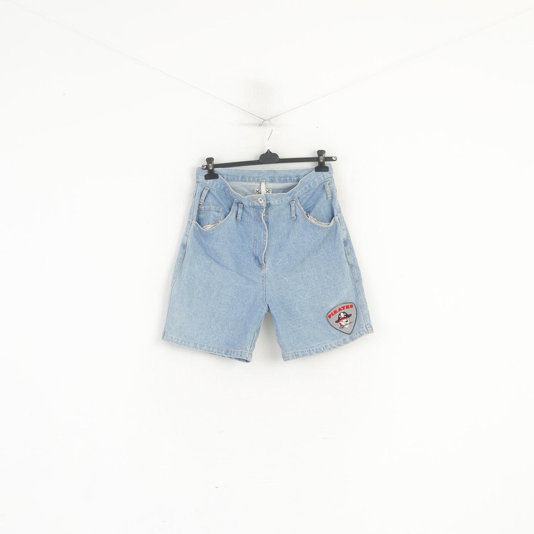 XEX New Style Women XL Denim Shorts Blue Vintage Jeans Cotton Pirates