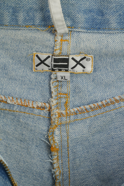 XEX New Style Women XL Denim Shorts Blue Vintage Jeans Cotton Pirates