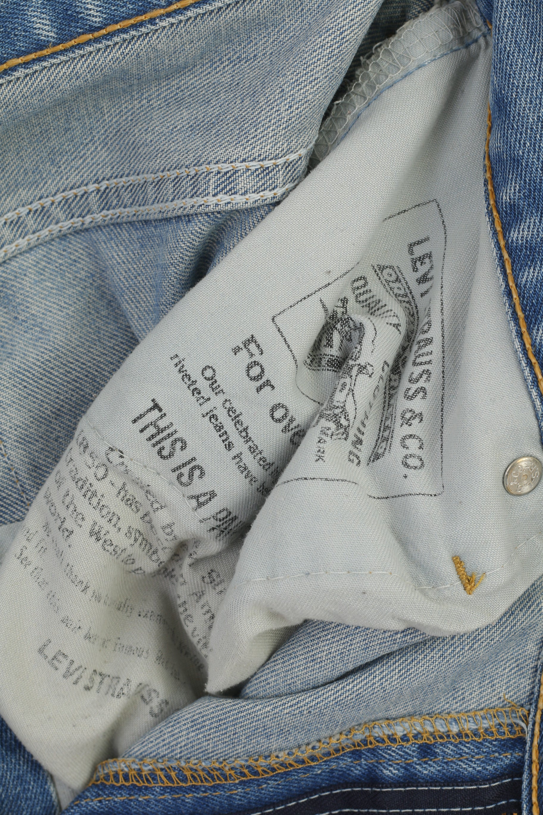 Levi Strauss &amp; CO. Hommes 33 Jeans Pantalon Bleu Vintage Coton Denim 507 Levi's Pantalon