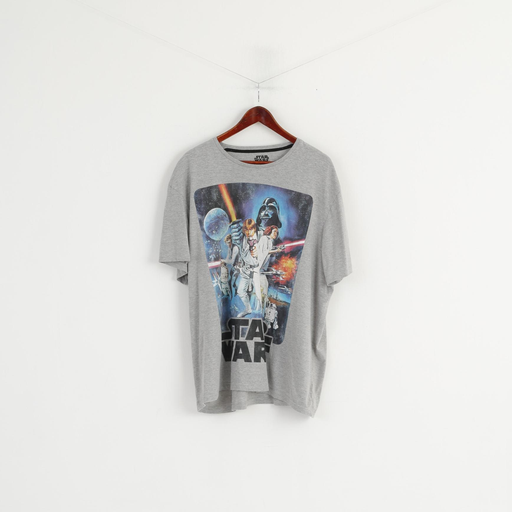TU Star Wars Chemise XXL pour homme en coton gris graphique à manches courtes