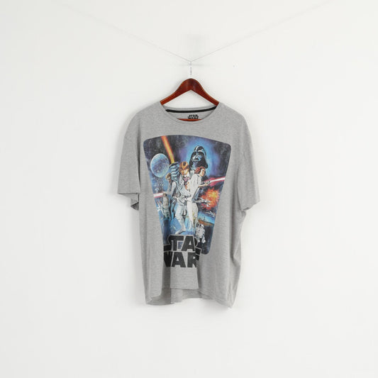 TU Star Wars Camicia XXL da uomo Top basic a maniche corte con grafica in cotone grigio