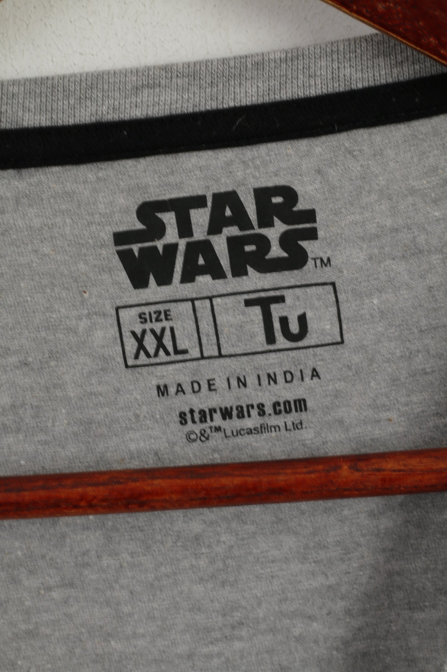 TU Star Wars Men XXL Shirt Grey Cotton Graphic Short Sleeve Basic Top