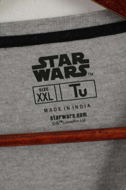 TU Star Wars Men XXL Shirt Grey Cotton Graphic Short Sleeve Basic Top
