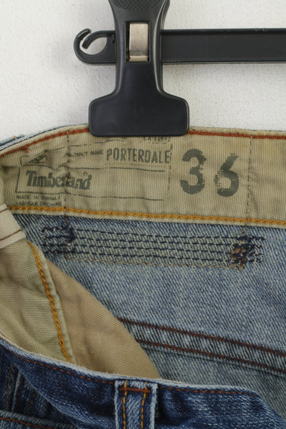 Timberland Uomo 36 Pantaloni Jeans Navy Denim Cotone Porterdale Vintage Straight
