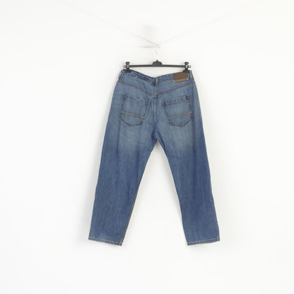 Timberland Uomo 36 Pantaloni Jeans Navy Denim Cotone Porterdale Vintage Straight