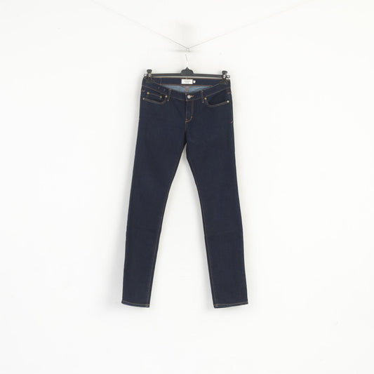 Abercrombie &amp; Fitch Donna 6 28 Pantaloni jeans Pantaloni skinny elasticizzati in cotone Erin blu scuro