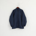 Nike Men L 183 Jacket Navy Nylon Waterproof Padded Full Zipper Retro Top