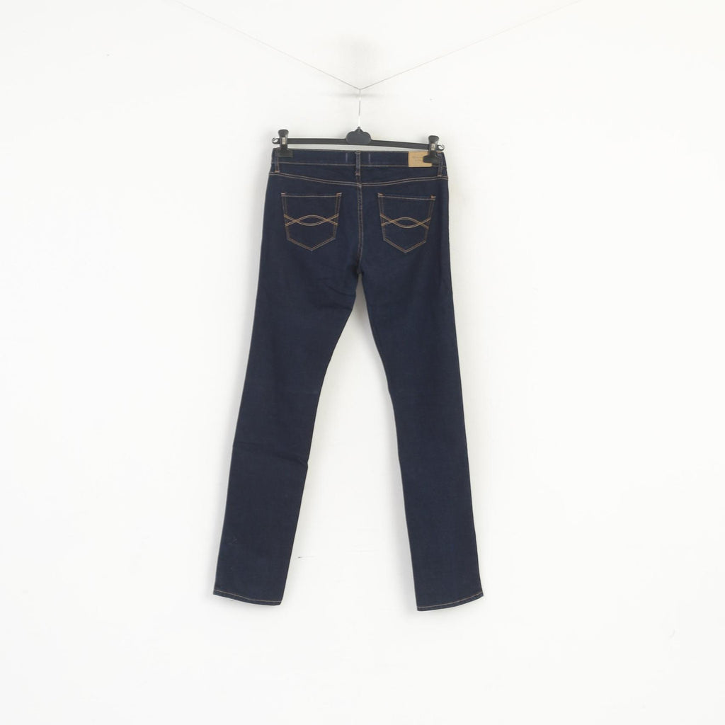 Abercrombie &amp; Fitch Pantalon en jean pour femme 6 28 Bleu marine Erin Pantalon skinny stretch en coton