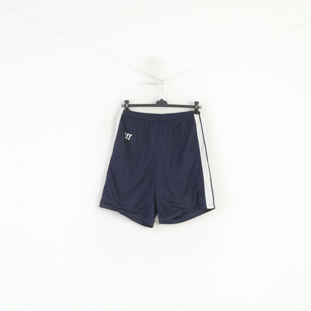Warrior Men L Pantaloncini Navy Sportswear Vintage Shiny Mesh Activewear