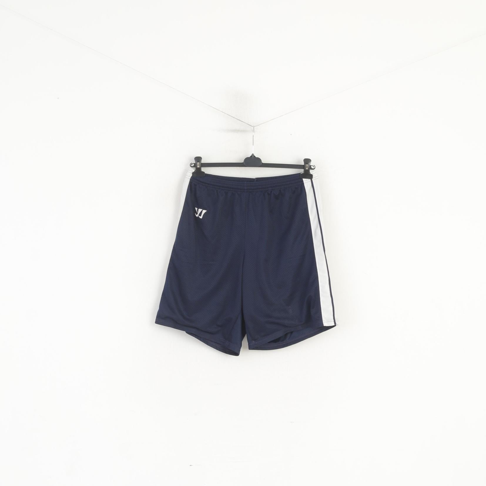 Warrior Men L Pantaloncini Navy Sportswear Vintage Shiny Mesh Activewear