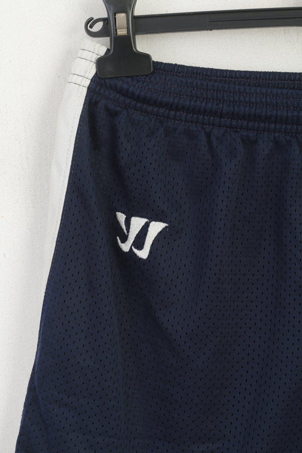 Warrior Men L Pantaloncini Navy Sportswear Vintage Shiny Mesh Activewear