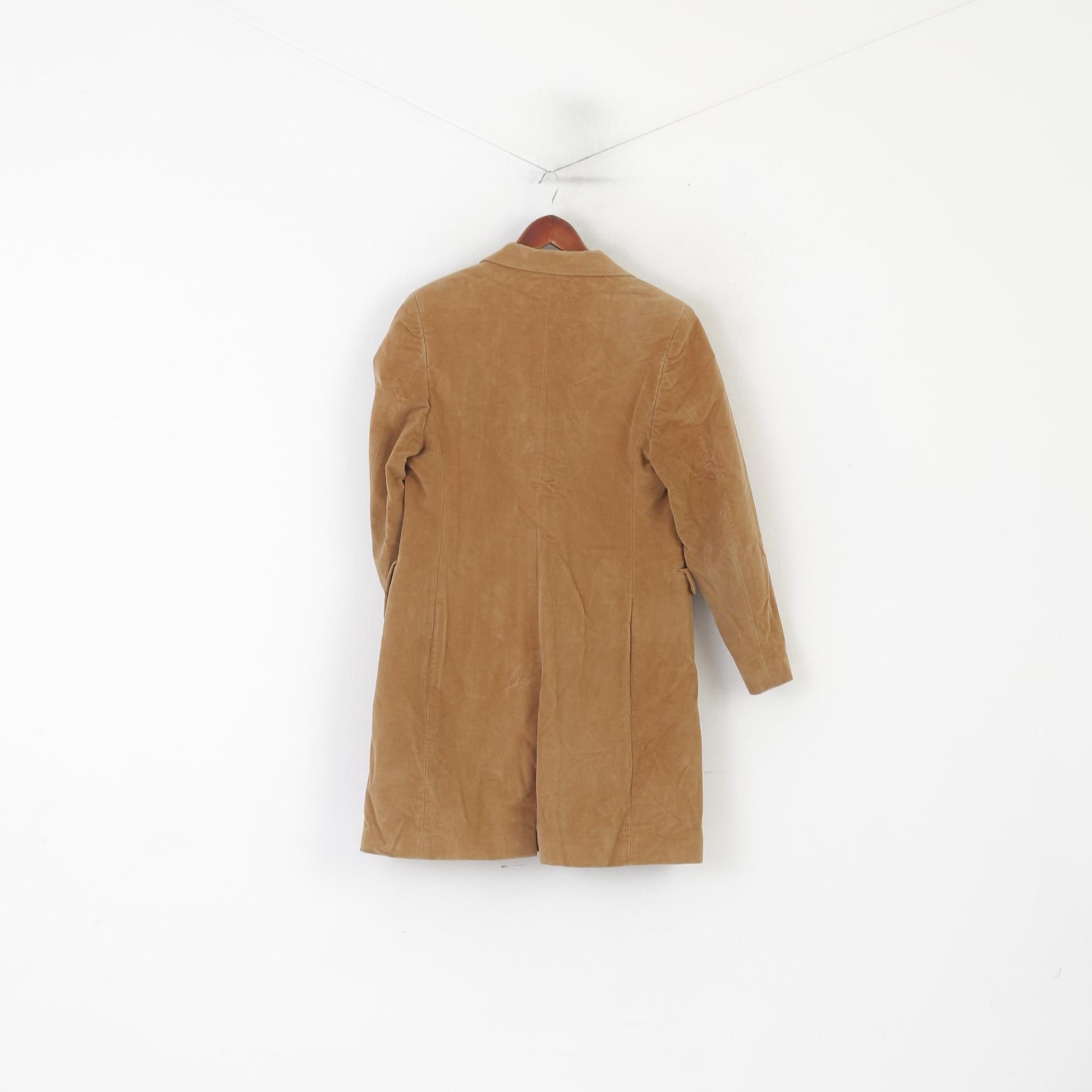 Uli Knecht Cappotto Donna M Cammello Velluto di Cotone Vintage Monopetto Emisfero Italia 3