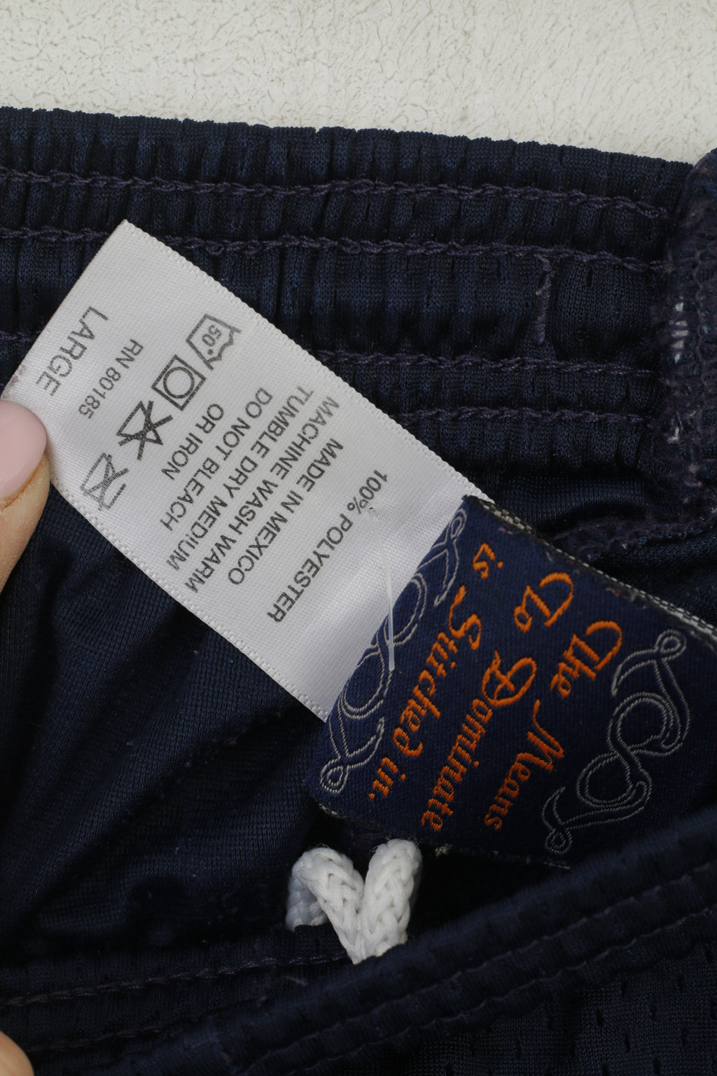 Warrior Men L Pantaloncini Navy Sportswear Vintage Shiny Mesh Activewear