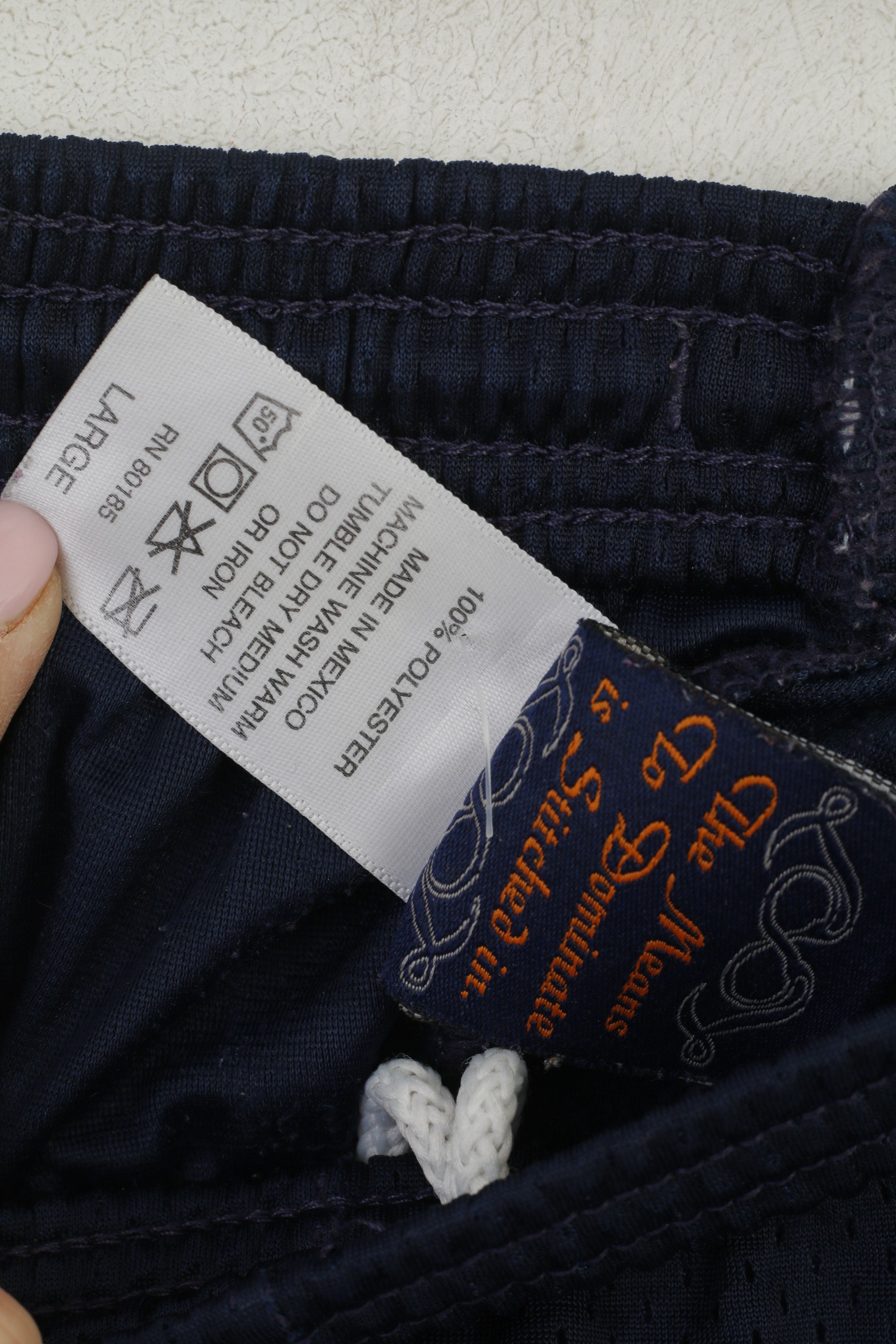 Warrior Men L Pantaloncini Navy Sportswear Vintage Shiny Mesh Activewear