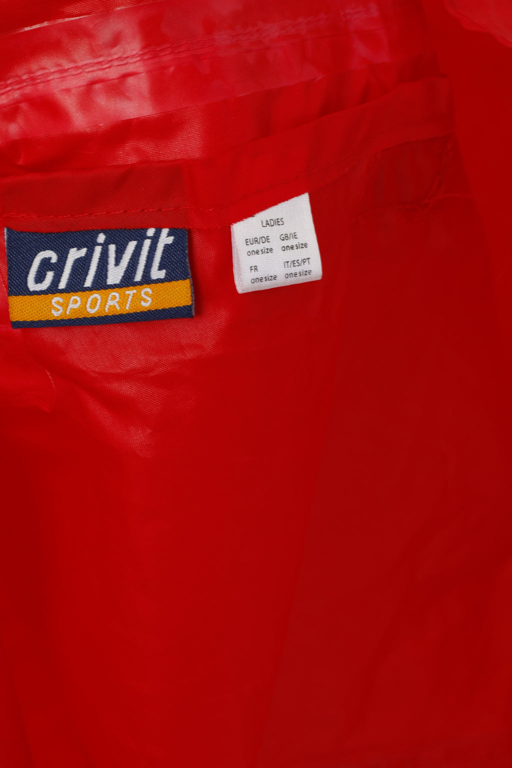 Crivit Sports Donna Taglia unica Poncho impermeabile Mantella da esterno per bici con cappuccio rossa