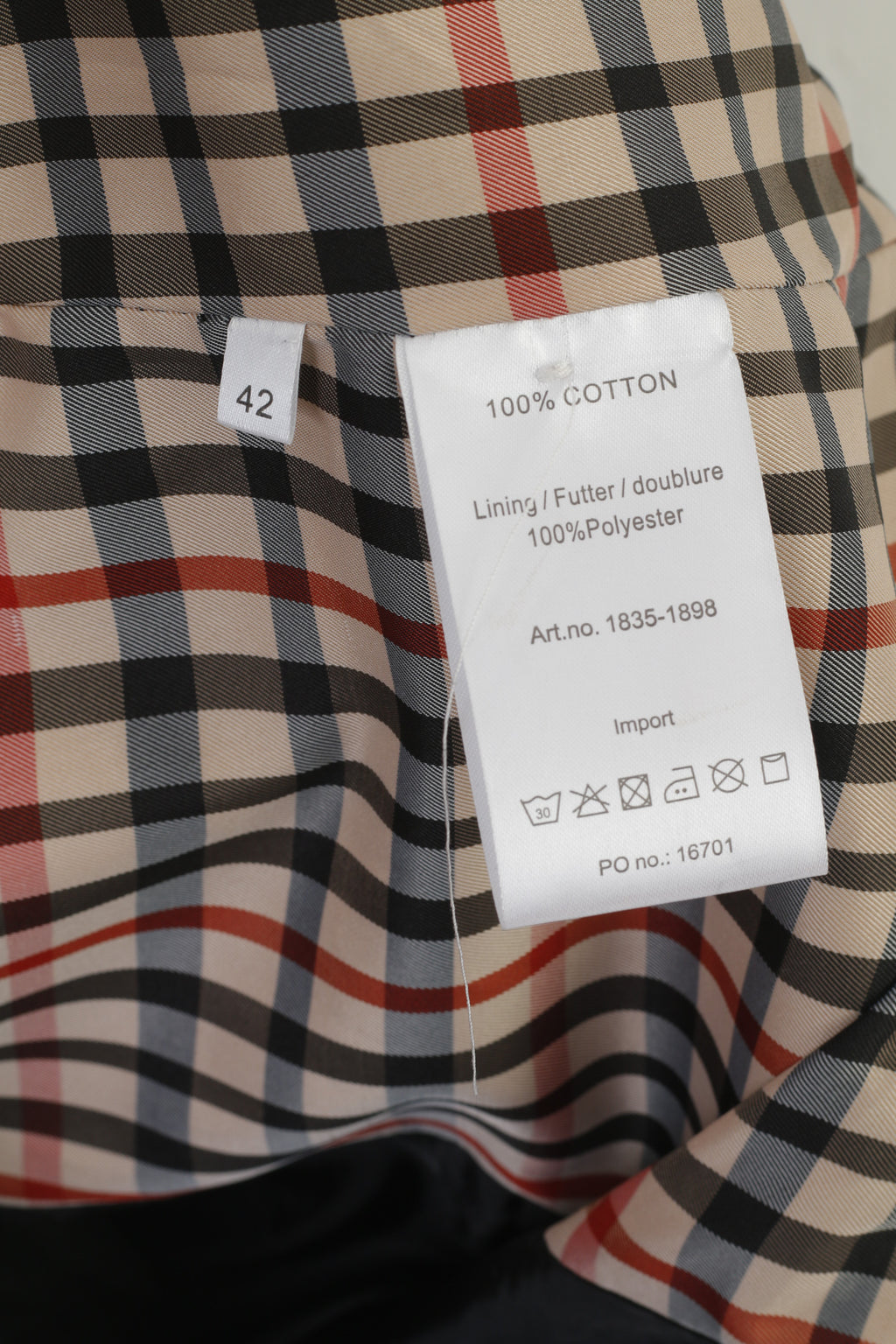 Etage Women 42 L Coat Navy Cotton Belted Danish Outerwear Belted Trench Top