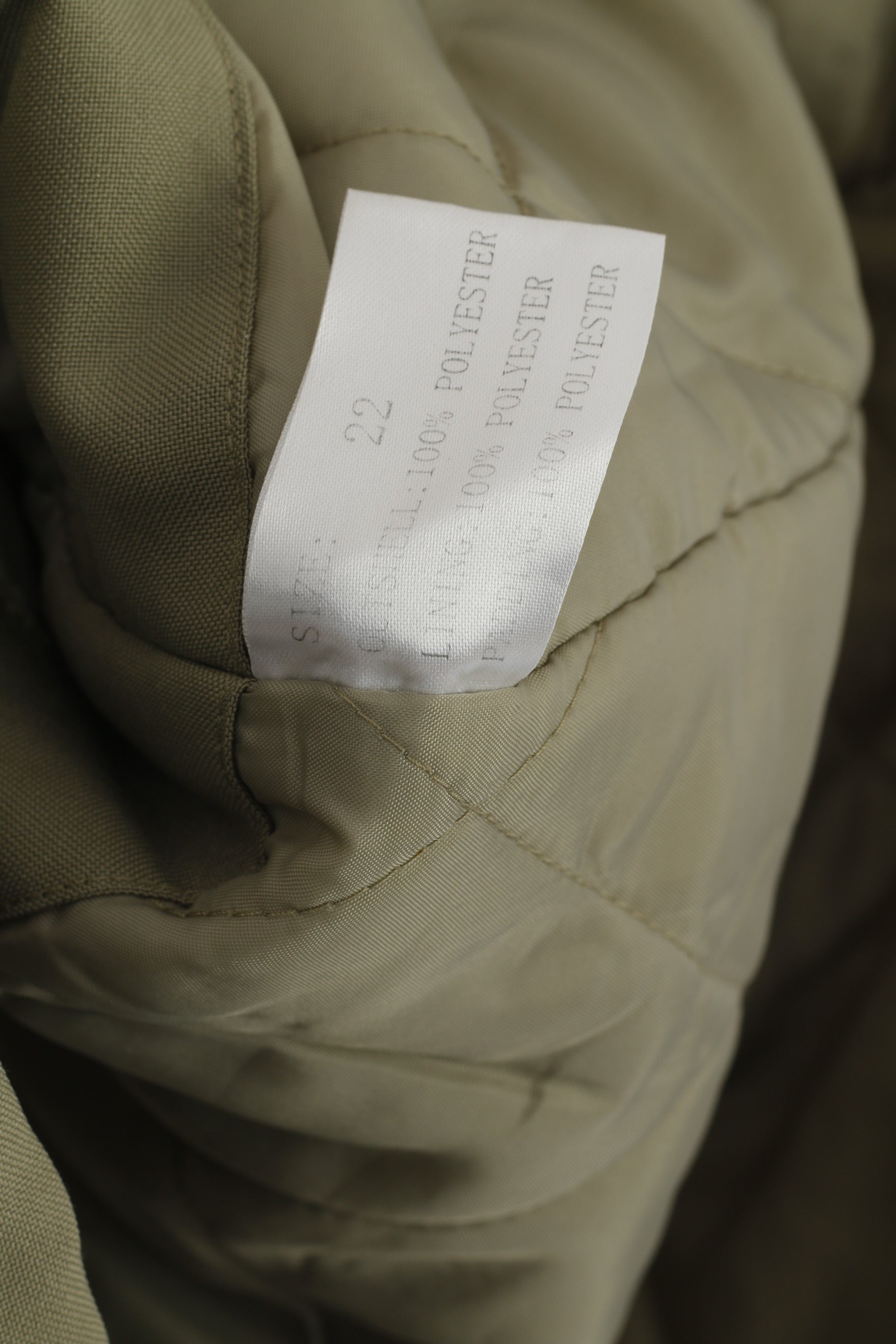 David Barry Women 22 XXL Jacket Khaki Vintage Padded Zip Up Shoulder Pads Top