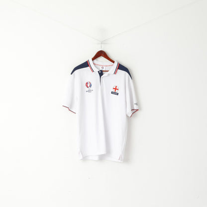 New UEFA Euro 2016 France Men XL Polo Shirt White Cotton England Official Top