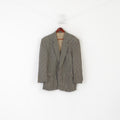 Pierre Balmain El Corte Ingles Men 56 46 Blazer Brown Wool Check Vintage Top Suit Check Wool Brown
