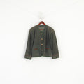 Zeiler Femmes 38 M Veste Vert Vintage Allemagne Velours Boutonné Épaulettes Top