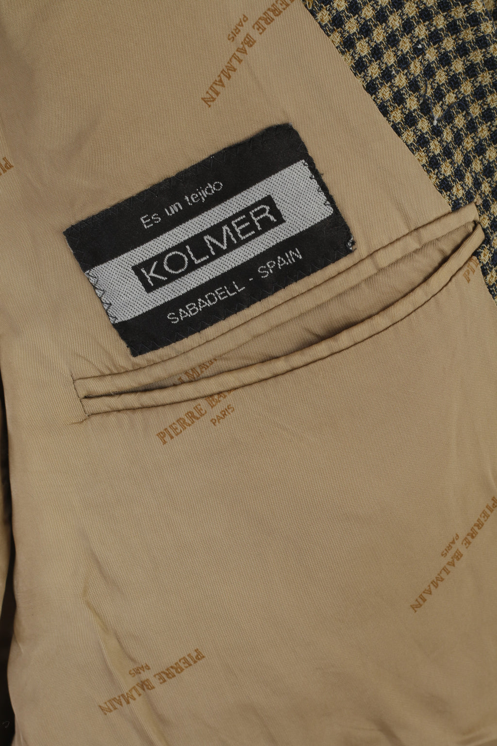 Pierre Balmain El Corte Ingles Homme 56 46 Blazer Marron Laine Check Vintage Top Suit Check Laine Marron