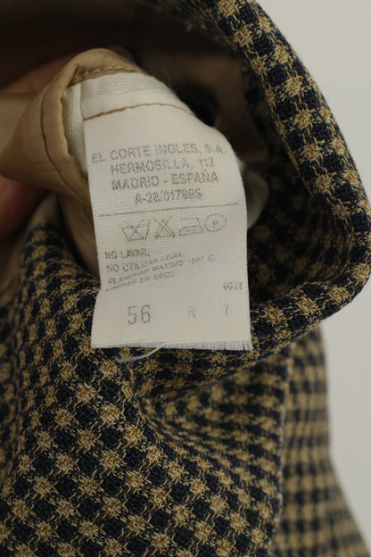Pierre Balmain El Corte Ingles Homme 56 46 Blazer Marron Laine Check Vintage Top Suit Check Laine Marron