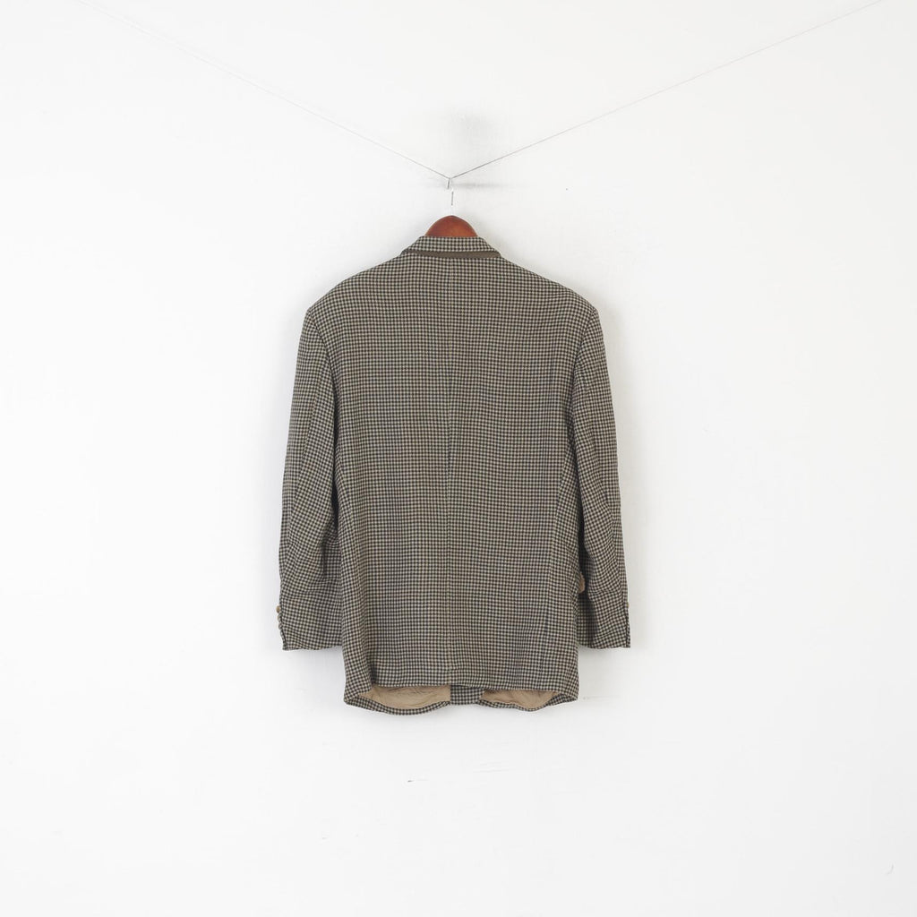 Pierre Balmain El Corte Ingles Homme 56 46 Blazer Marron Laine Check Vintage Top Suit Check Laine Marron