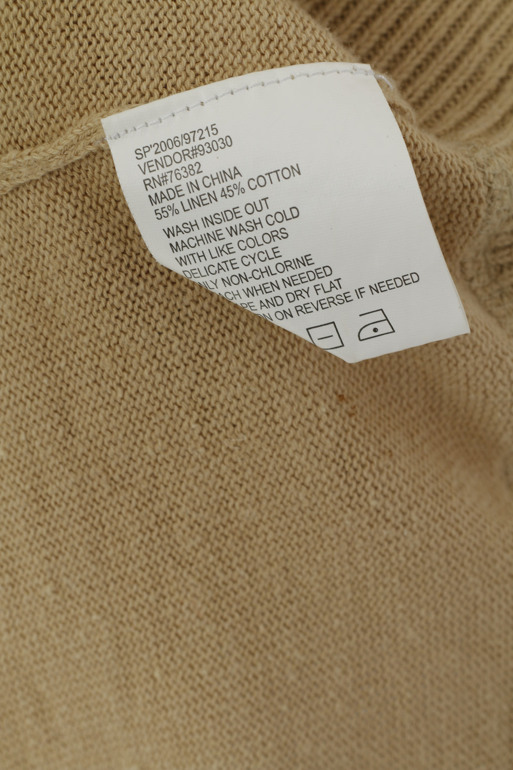 Timberland Uomo Maglione Beige Cardigan con cerniera intera Maglieria in misto cotone e lino