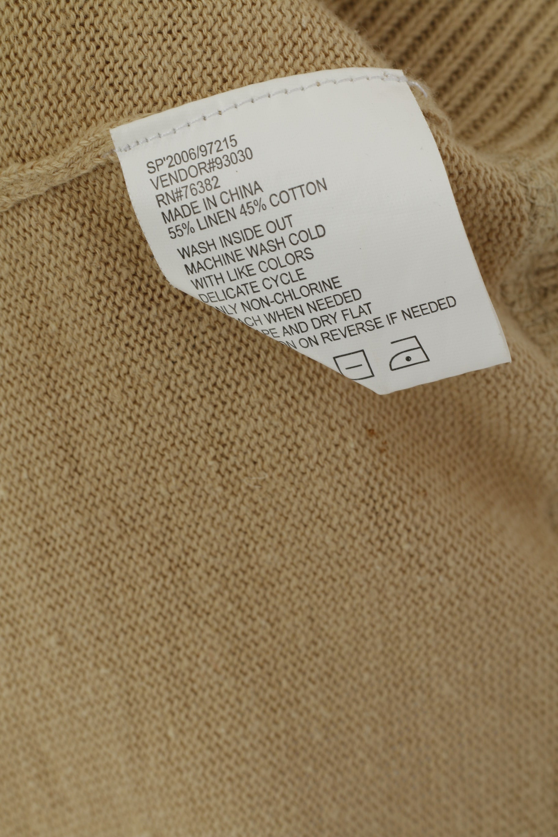 Timberland Uomo Maglione Beige Cardigan con cerniera intera Maglieria in misto cotone e lino