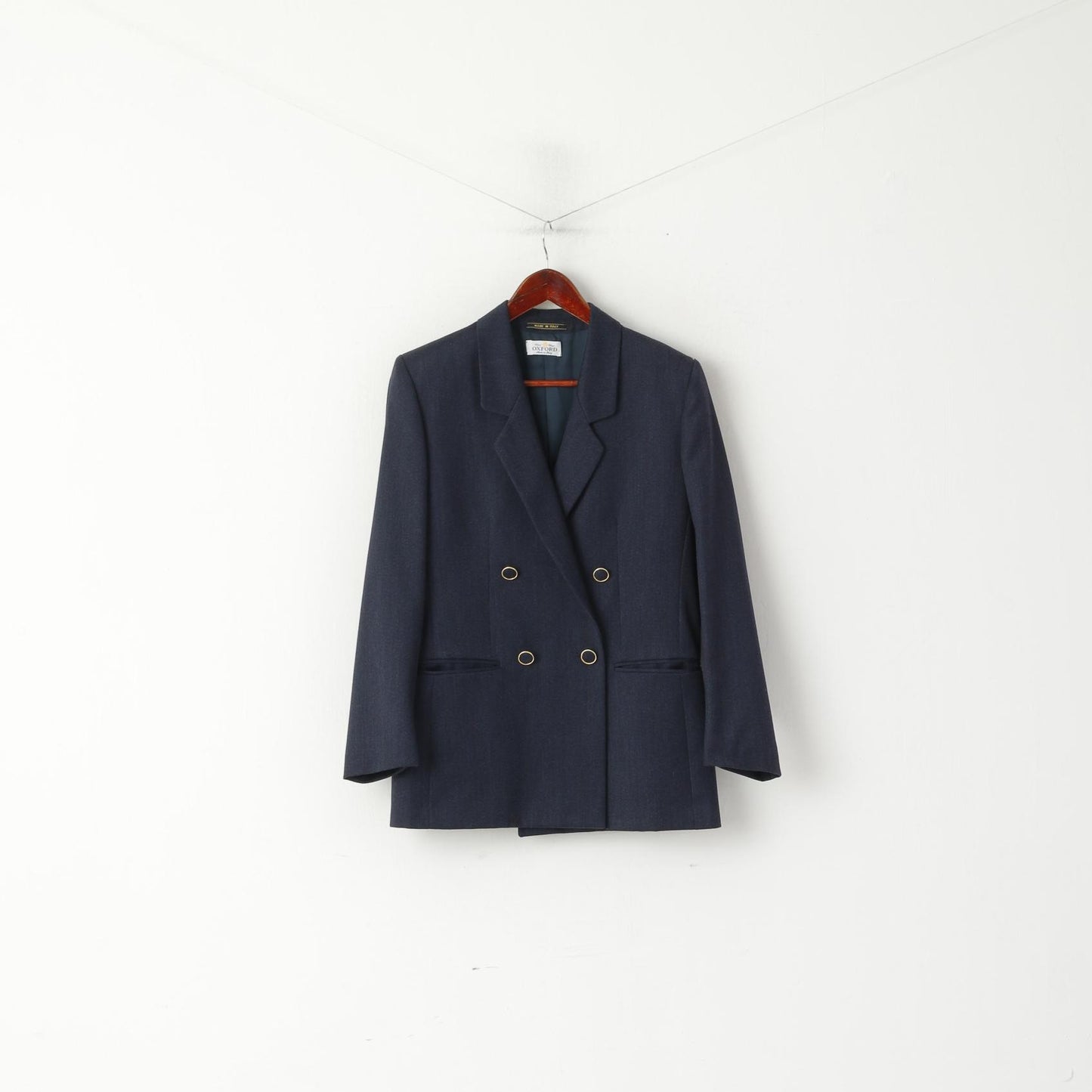Oxford First Class Women 10 44 M Blazer Navy Gold Buttons Wool Italy Classic Jacket