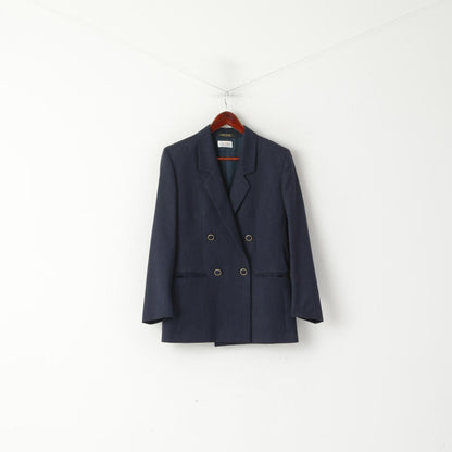 Oxford First Class Women 10 44 M Blazer Navy Gold Buttons Wool Italy Classic Jacket