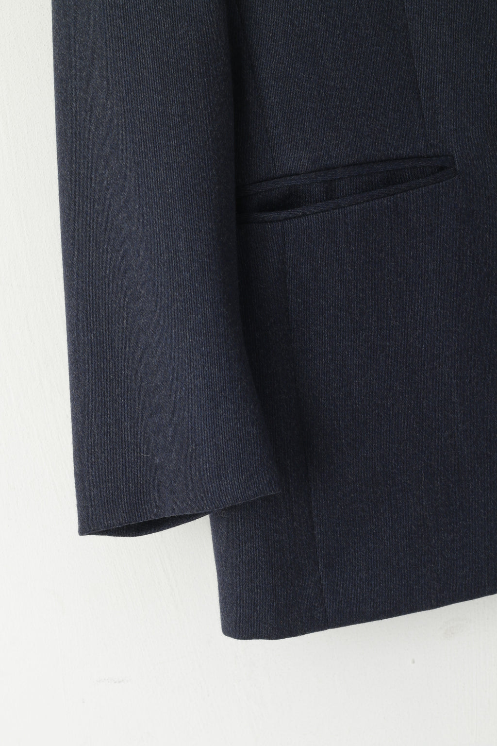 Giacca classica in lana italiana con bottoni dorati blu scuro da donna di prima classe Oxford 10 44 M