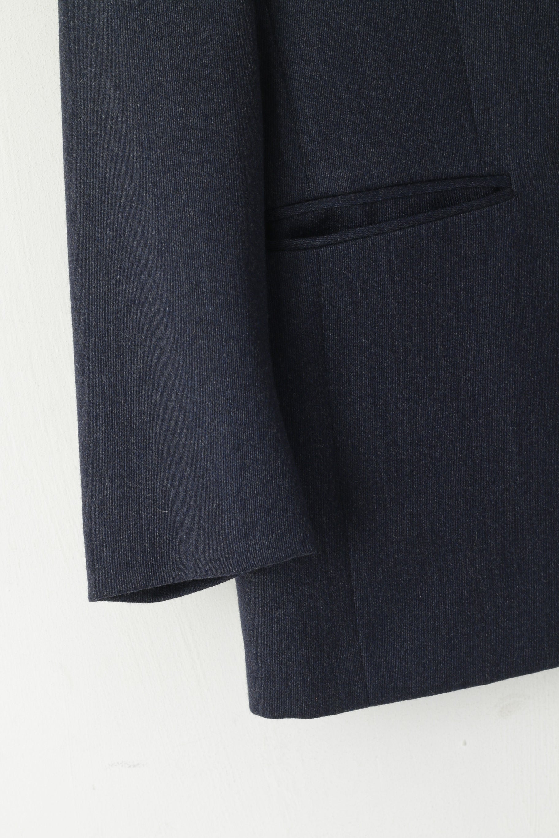 Giacca classica in lana italiana con bottoni dorati blu scuro da donna di prima classe Oxford 10 44 M