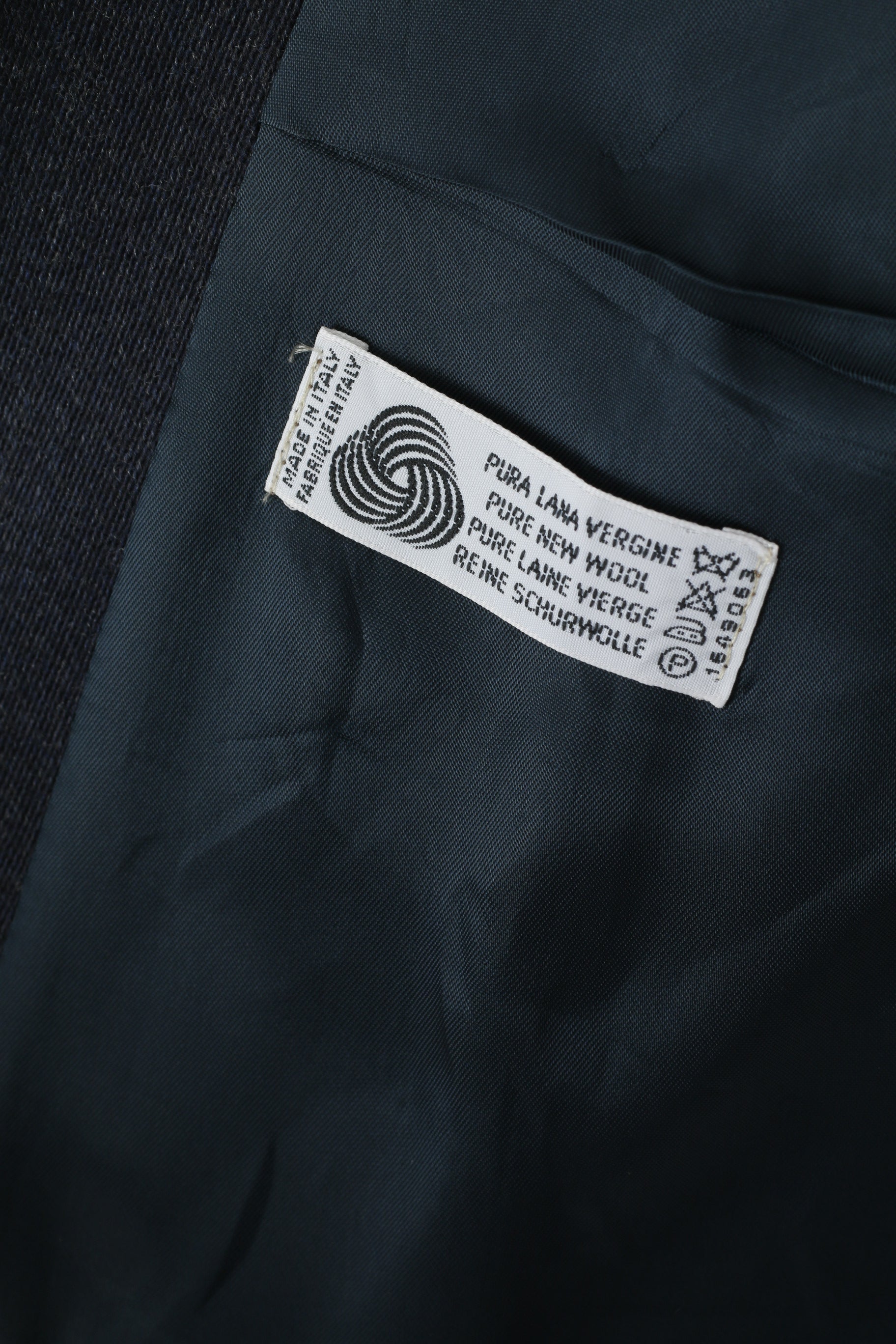 Giacca classica in lana italiana con bottoni dorati blu scuro da donna di prima classe Oxford 10 44 M