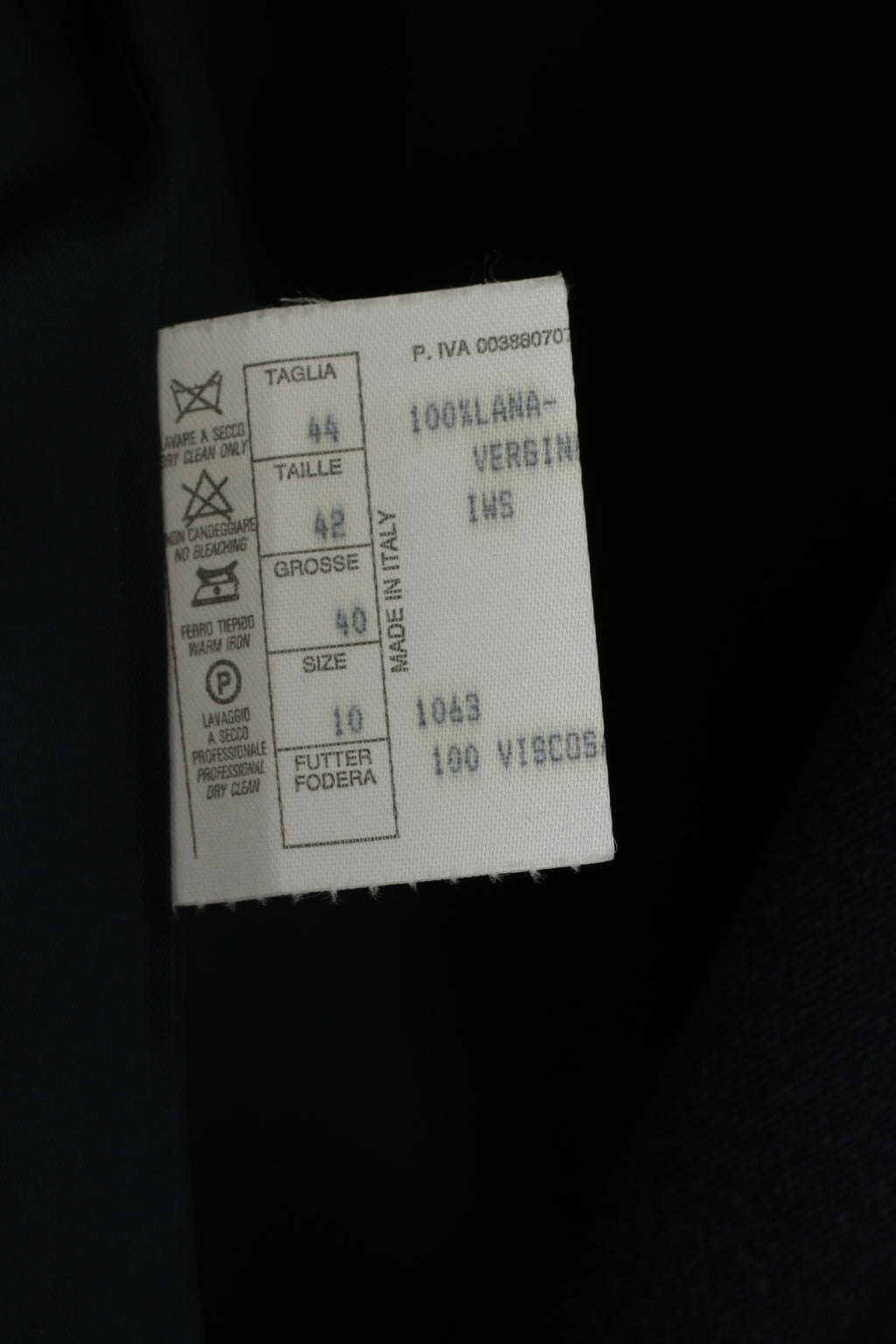 Giacca classica in lana italiana con bottoni dorati blu scuro da donna di prima classe Oxford 10 44 M