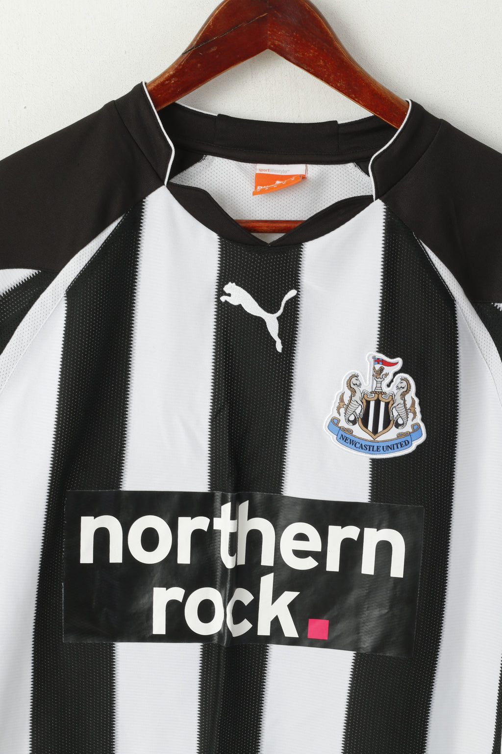 Maglia Puma Newcastle United da uomo M Maglia nera bianca a righe Football Club