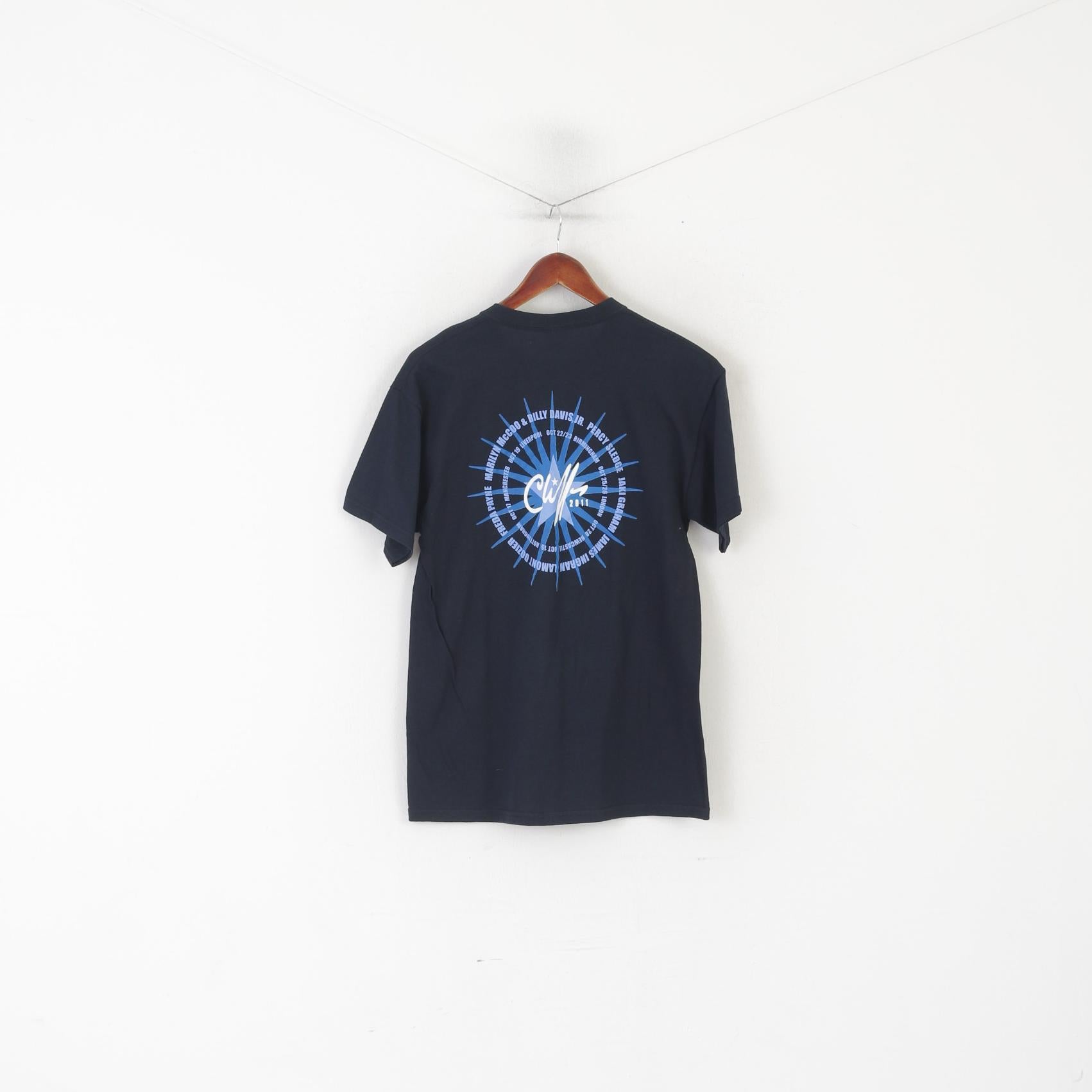 Gildan Men M Shirt Navy Cotton Graphic Soulicious Cliff Richard 2011 Top