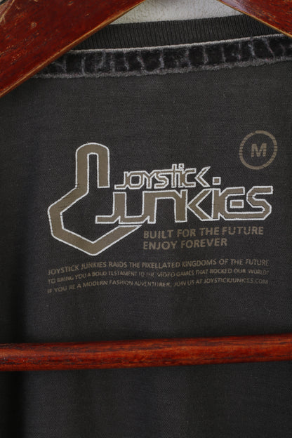 Joystick Junkies Men M Shirt Grey Cotton Graphic Pirate Software Gaming Top