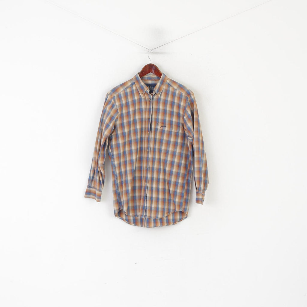 Peak Performance Women M Casual Shirt Marron Délavé Check Cotton Outdoor Top