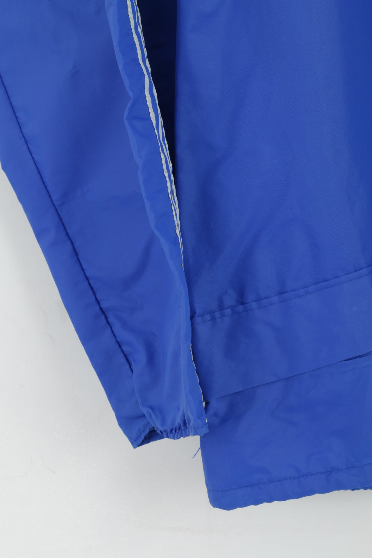 vintage Hommes M Veste de Pluie Bleu Nylon Capuche Zip Up Haut Léger