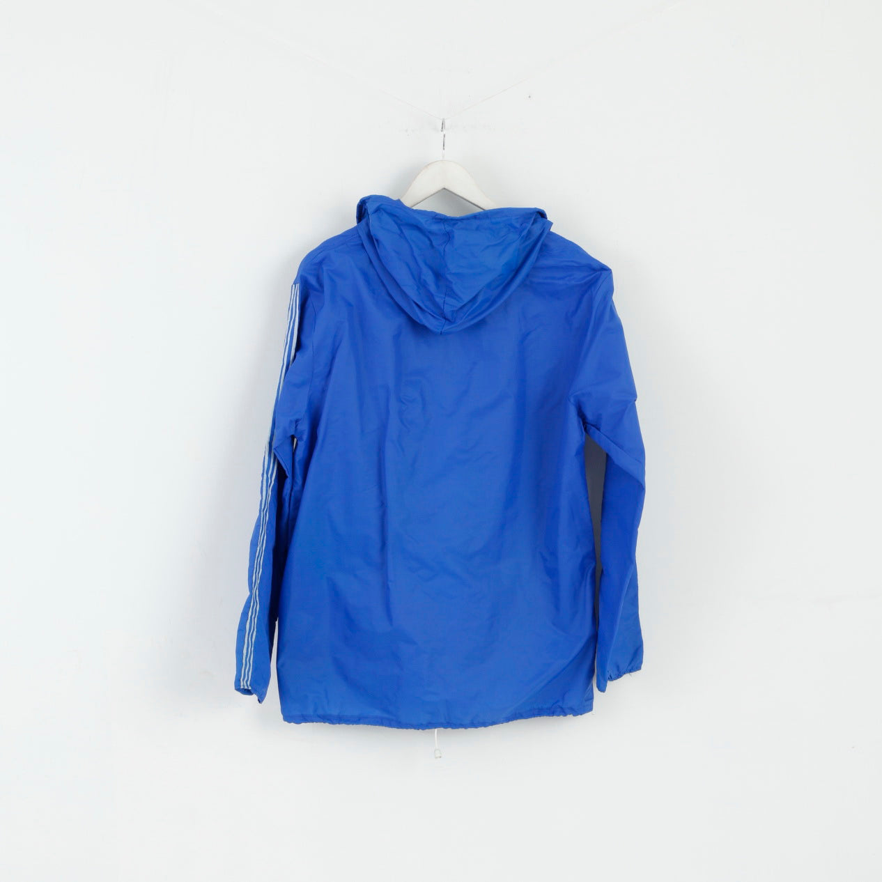 vintage Hommes M Veste de Pluie Bleu Nylon Capuche Zip Up Haut Léger